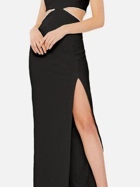 LIKELY Women's Black Decker Halter Neck Sleeveless Maxi Gown Dress Size 8